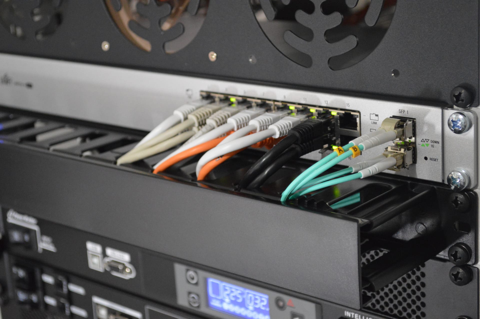 Server rack in a data center